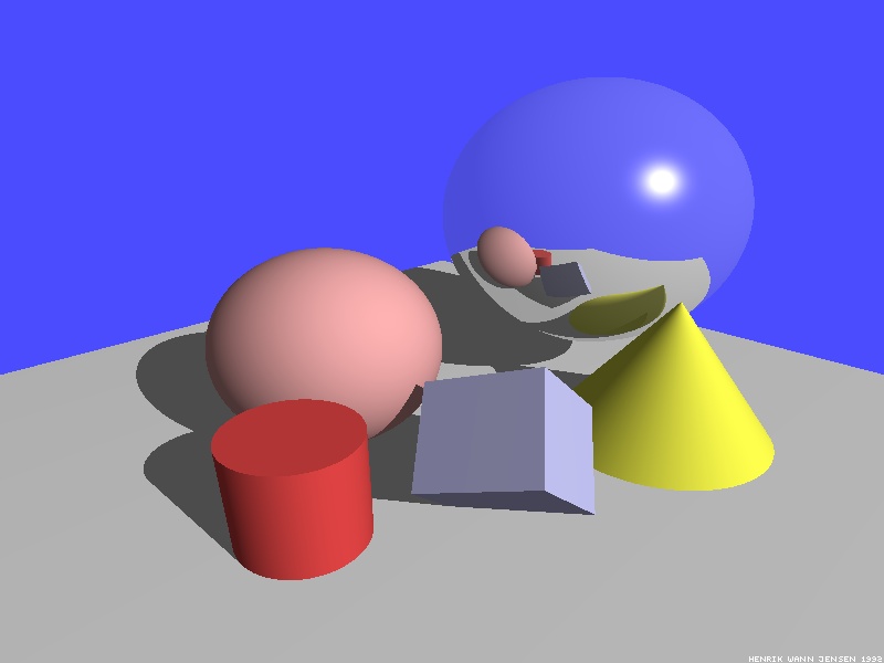 Illustration of basic ray tracing.